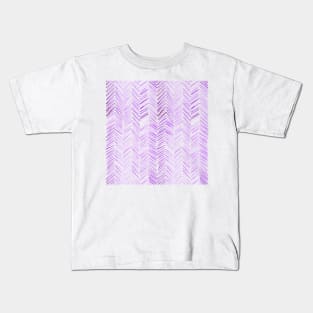 Watercolor Herringbone Pattern - Lilac Kids T-Shirt